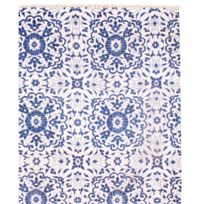 Modern Hand Woven Silk Damask Area Rug