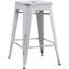 Ensemble de 2 tabourets de bar en métal sans dossier avec 4 pieds-520557303