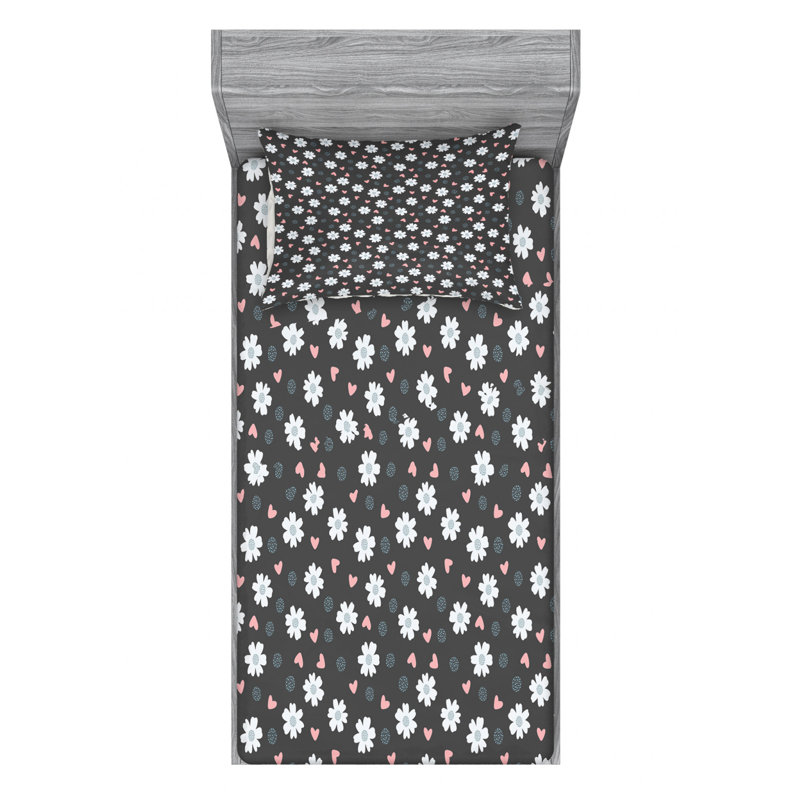 Ensemble de draps Daisy, Ensemble de draps pour lit simple TG avec drap-hou