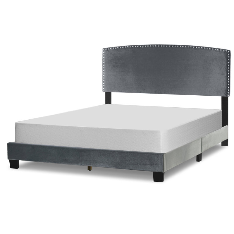 Dejuna Upholstered Standard Bed, Silver Gray