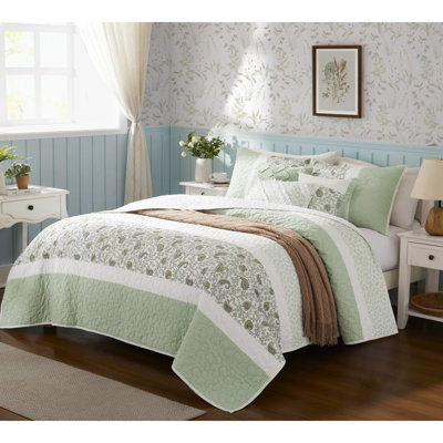 Courtepointe Sage 6 avec bride pour coton très grand / très grand et coussins décoratifs