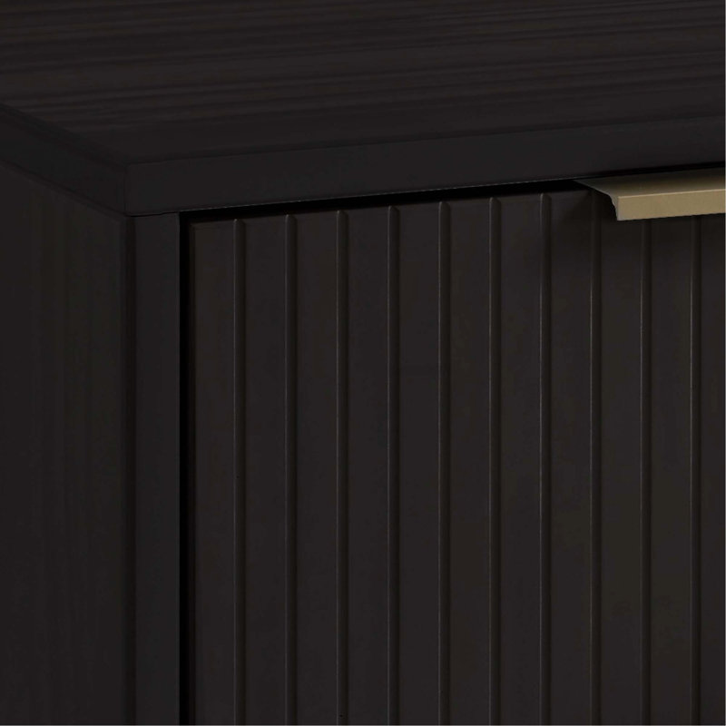 18" Nightstand In Black (2-Drawer), Black