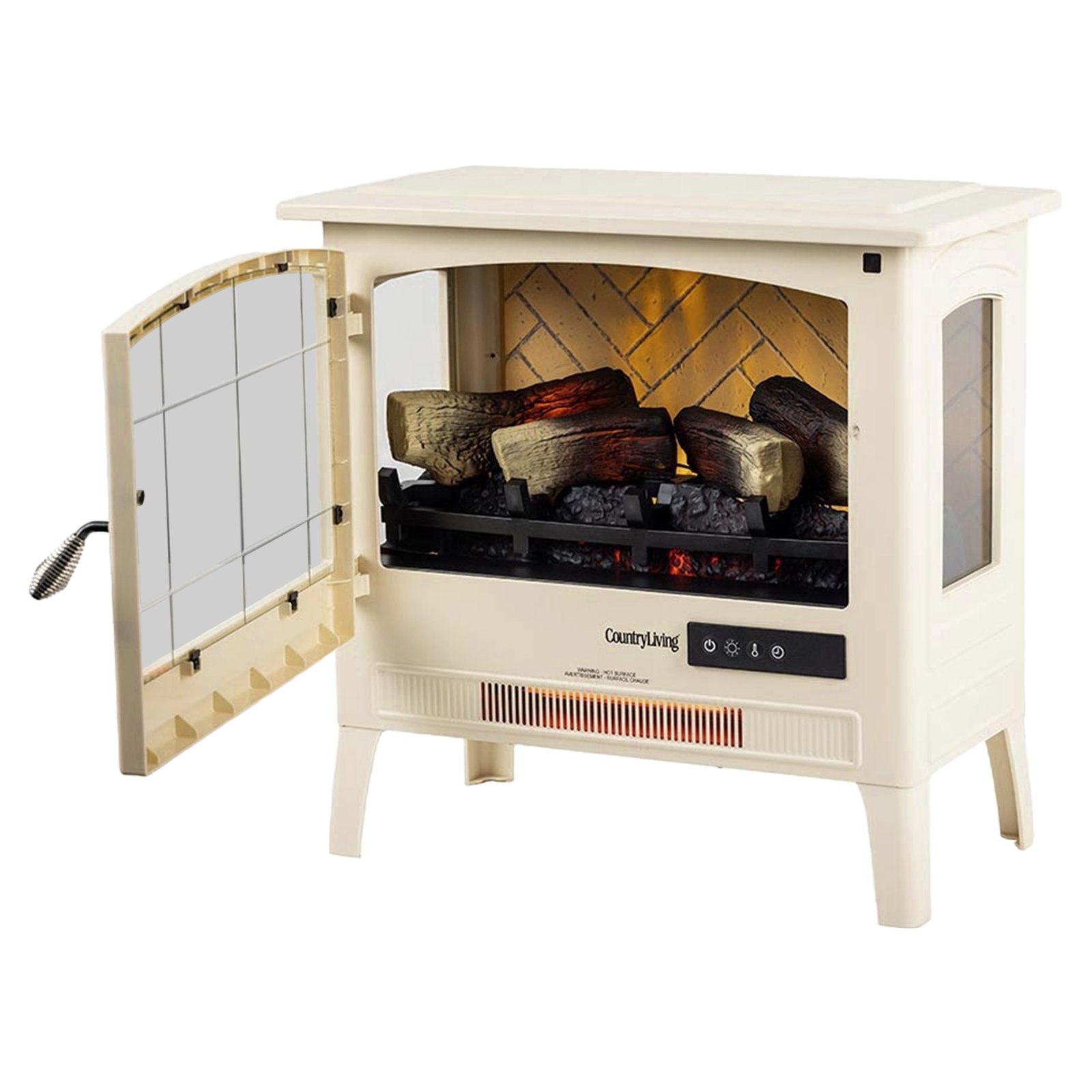 Country Living Smart Infrared Fireplace Stove, Cream