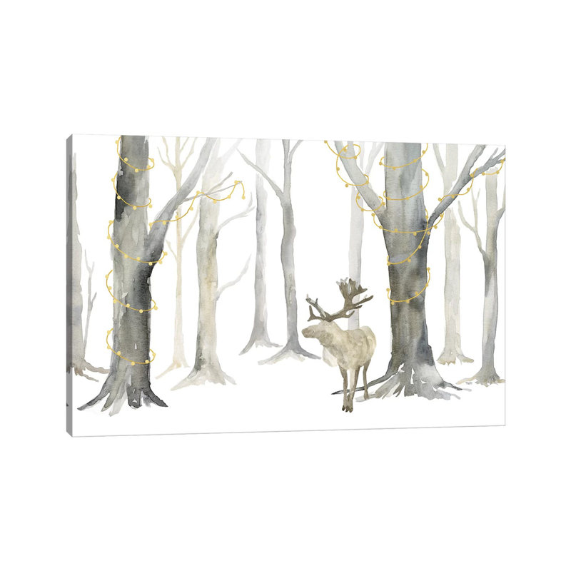 «Christmas Forest Landscape» par Tara Reed, reproduction d'art sur toile tendue, H 8 po x l 12 po x P 0,75 po