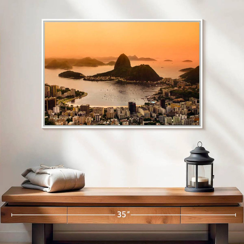 Rio de Janeiro, Cadre flottant blanc, 25 po x 17 po