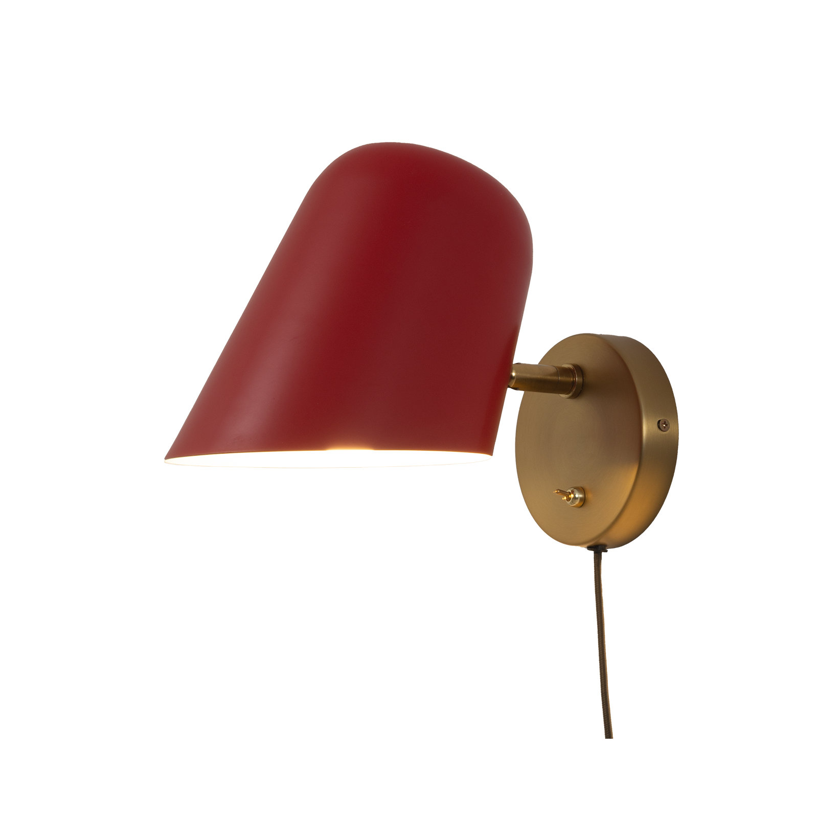 Culver Wall Sconce - plug-in, Crimson Red/Gold