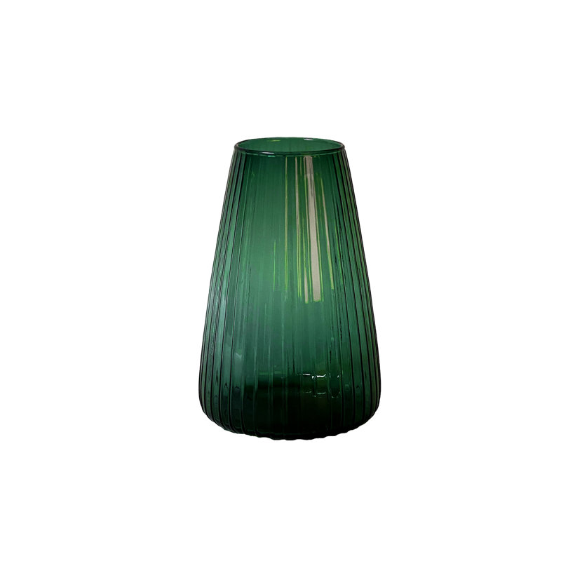 Dim Table Vase, Green, 30cm H x 19.5cm W x 19.5cm D