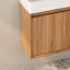 Meuble-lavabo mural de 16 po, bois massif, lavabo en résine blanche, structure, petite surface de conception réversible, installation rapide