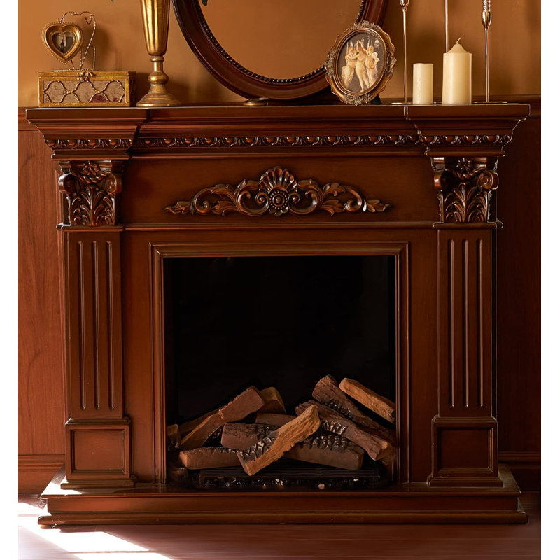 Gas Log for Fireplace, 10 Peice Realistic Ceramic Wood Logs for Fire Pit