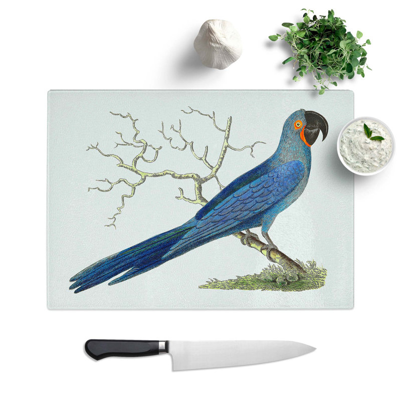 Glass Hyacinthine Macaw by George Shaw Chopping Board, 28.5 cm W x 20 cm L