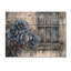 Pivoines bleues par la clôture de la ferme - Art mural en bois pivoines - sur bois de pin naturel-1204371187