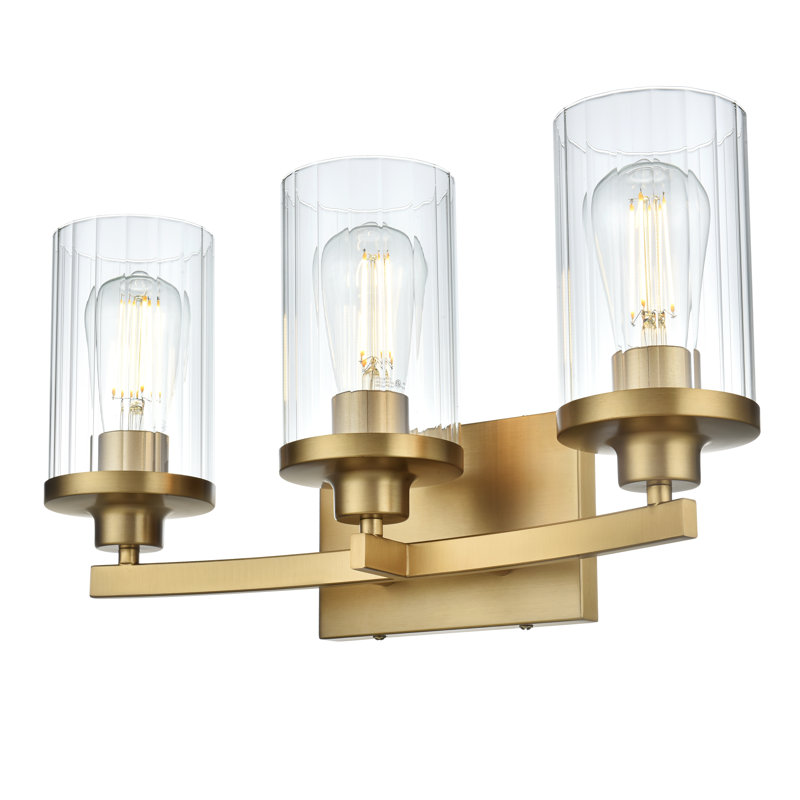 Éclairage pour meuble-lavabo à intensité variable Dariela, Doré, H 10 po x l 18 po x P 18 po, 3 lumières