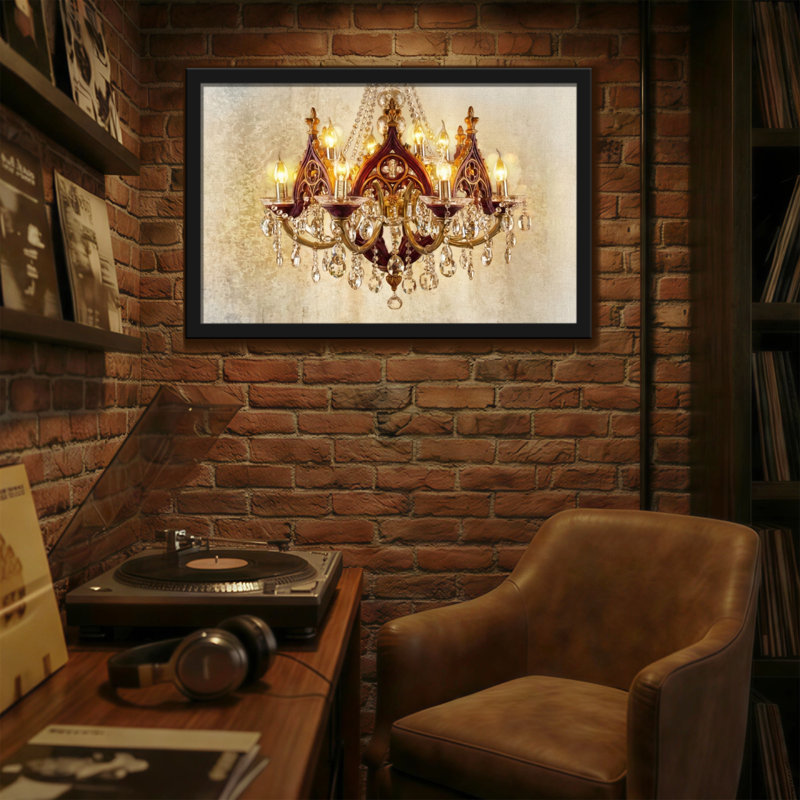 Lustre à la mode élégant et orné de cristal, H 24 po x l 36 po