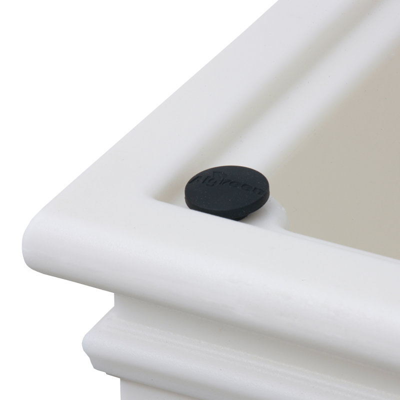 Takeia Tapered Tall Self-Watering Planter Box, White