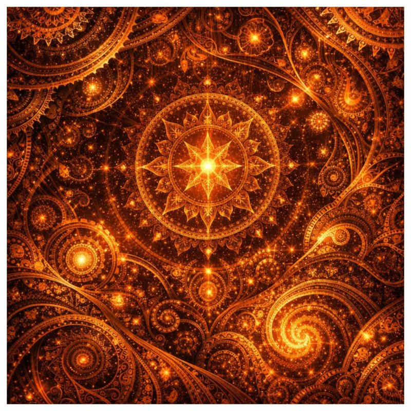 Tapisserie murale complexe «Fractals Mandala» - décoration murale Mandala, 104in H x88 with 4 Grommets