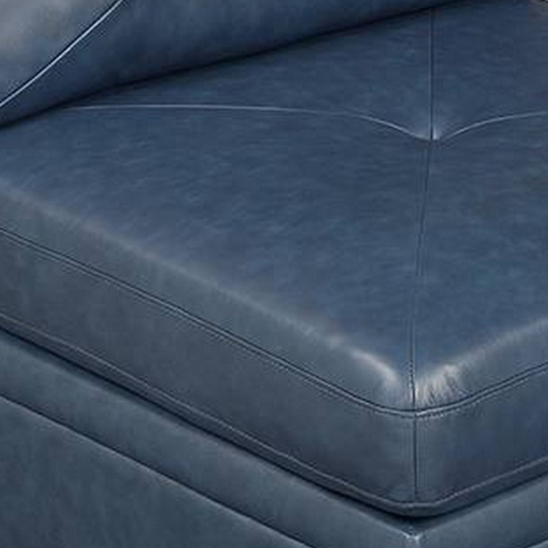 Callayyi Upholstered Slipper Chair, Blue Faux Leather