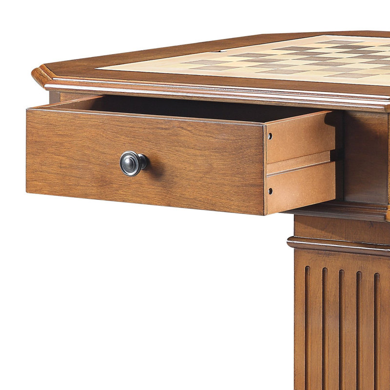 Table multi-jeux à 2 tiroirs en noyer