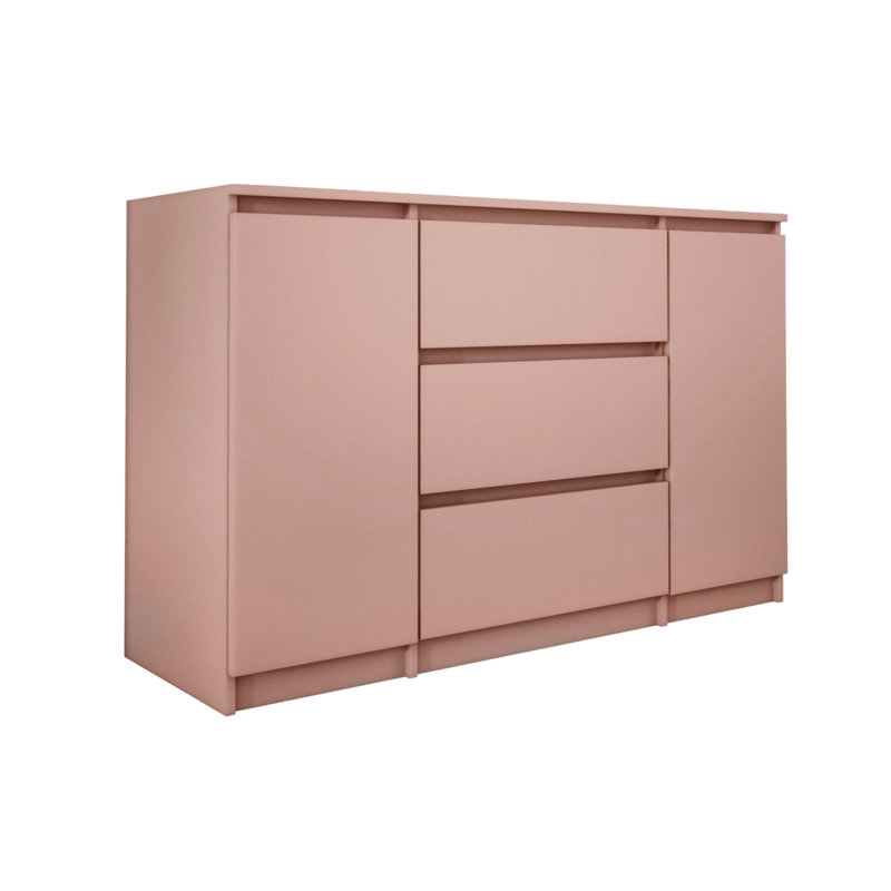 Airius 120 cm W Chest of 3 Drawers, Pink