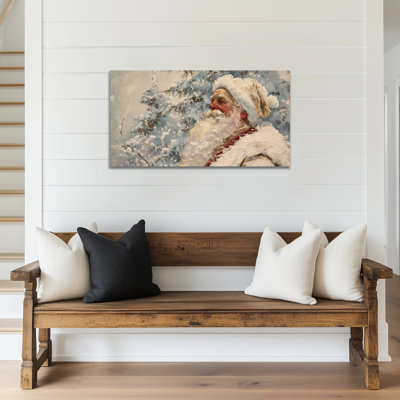  Art mural de Noël sur toile, décor de sapin enneigé en hiver, impression sur toile de vacances de Noël pour salon, chambre à coucher, bureau, 32 x 16 po