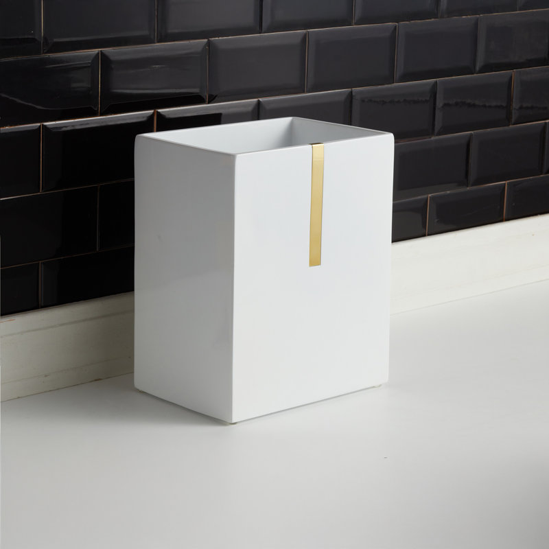 Corbeille ouverte en résine Houston Street - 2 gallons, Blanc lait