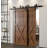 Black Rustic Straight Design Double Track Bypass Two Door Barn Door Hardware Kit-51702716