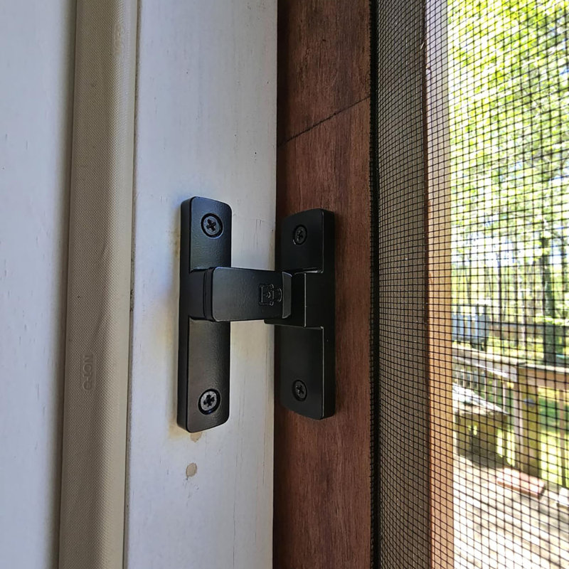 Verrou à bascule robuste, ouverture de 90/180°, pour porte de grange, portail, garage, abri de jardin et armoire, noir