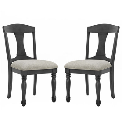 Mid Century Wooden Frame Upholstered Dining Chairs Set Of 2