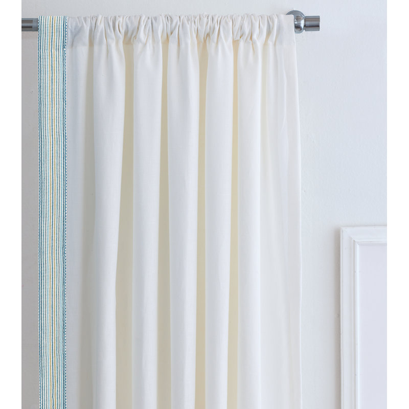 Boracay 100% Linen Room Darkening Curtain Single Panel, Right, 48" W x 108" L