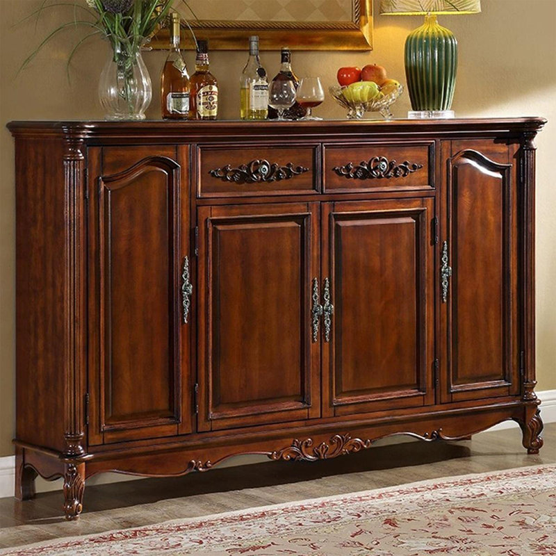 Buffet en noyer massif et bois manufacturé