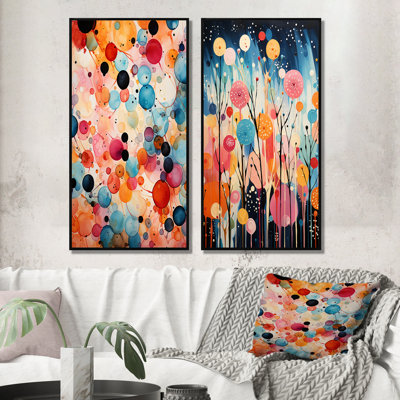 " Colorful Mid Century Colorful Contrasts III " 2 - Pieces