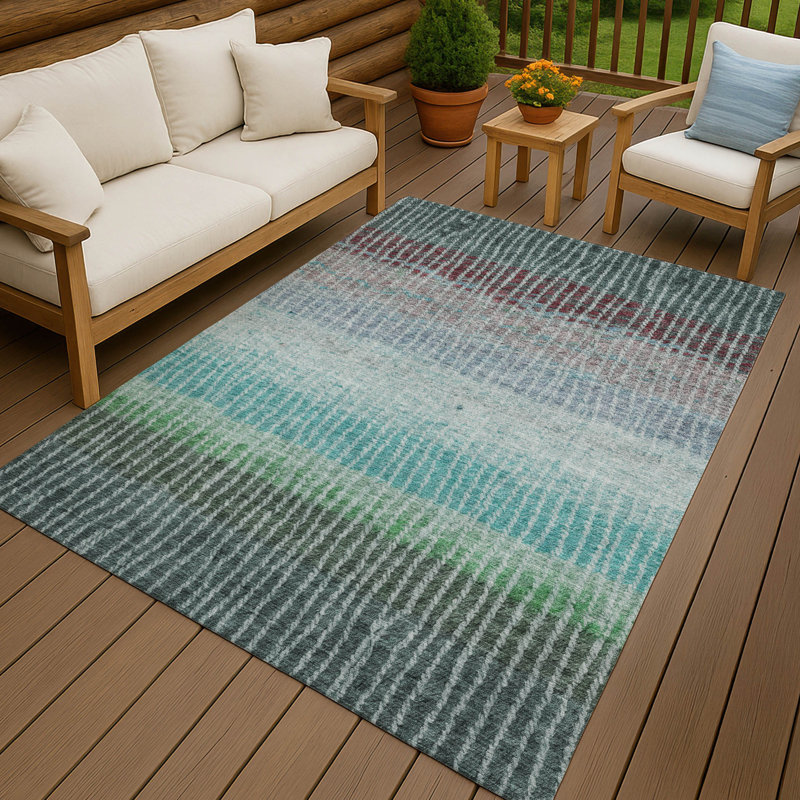 Tapis intérieur / extérieur lavable à la machine Matteson ACN2314, Rectangle 10 pi x 14 pi
