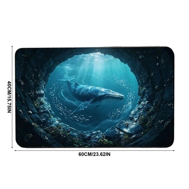 Area Rug Deep Sea Visual Bathroom Mat Stylish Scenery Absorbent Bath RugNon Dry Soft Floor Mat Modern Decorative Washable Shower Mat