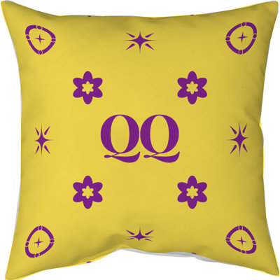 Coussin en polyester filé personnalisable 2 caractères de luxe Q Khieu Luxury