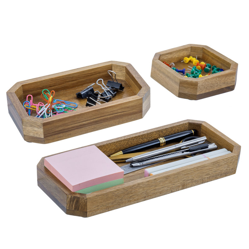 Solid Wood Desk Organiser 
