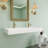 47''wall Mount Bathroom Sink Solid Surface Sink With Double Faucet Hole