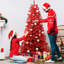 Arbre de Noël rouge 4 pi - Arbre en PVC rouge pur avec 456 pointes-558570021