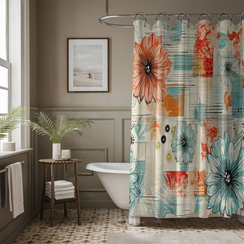 Classic Blossom - Rideau de douche Premium, H 74 po x l 71 po