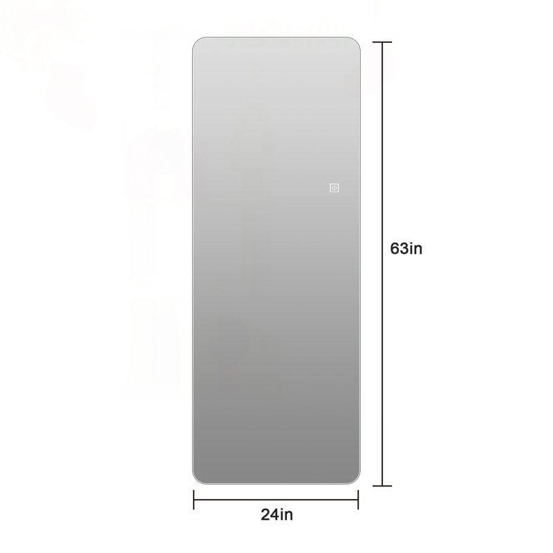 Miroir mural pleine longueur 63 x 24 pouces à DEL avec rétroéclairage