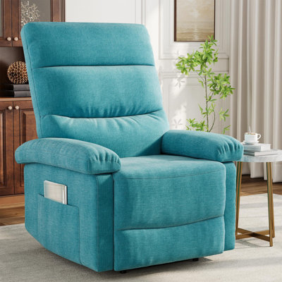 Fauteuil inclinable pour adultes, fauteuil inclinable manuel en tissu avec poche latérale, canapé simple réglable avec support de dossier ergonomique, pour le salon, la chambre de bébé, la chambre à coucher