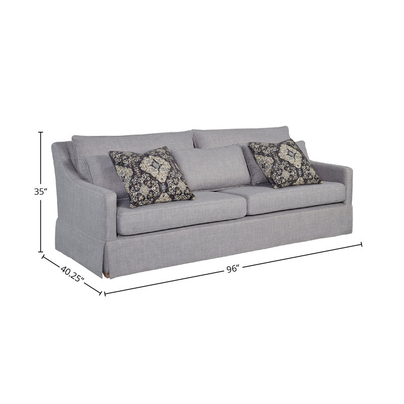 Canapé avec jupe, coussins réversibles et 2 coussins