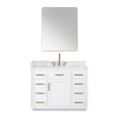Gavino 42" W Single Bathroom Vanity Set with Mirror