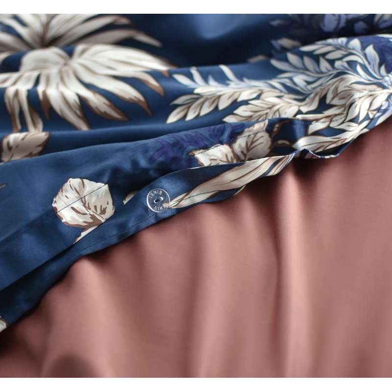 Coastal Cotton Floral Duvet Cover, Queen Duvet Cover + 2 Standard Shams