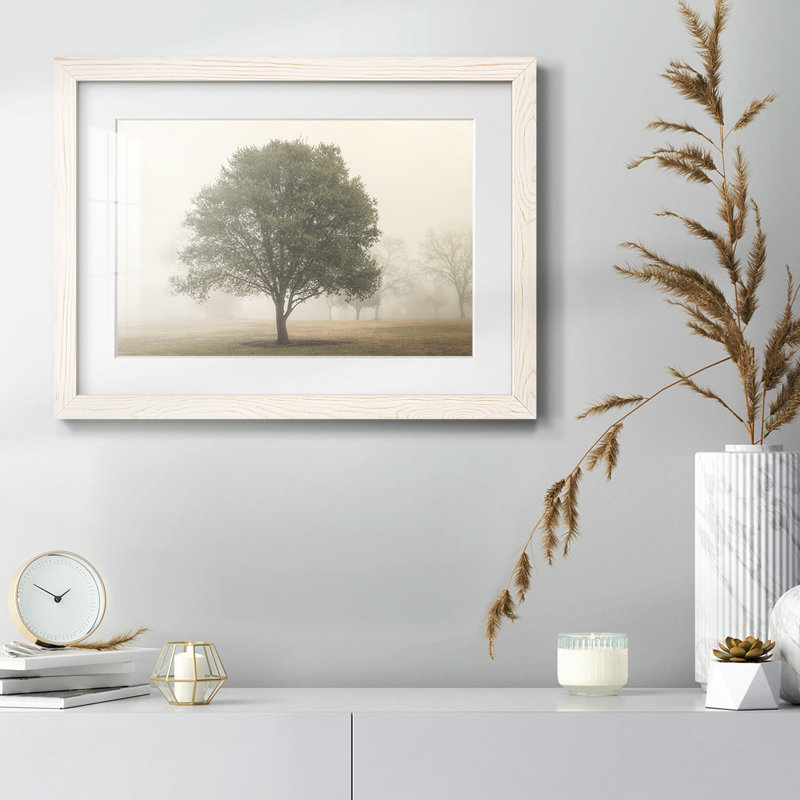 Arbres dans le brouillard I, H 18 po x l 26 po x P 1,5 po, Blanc