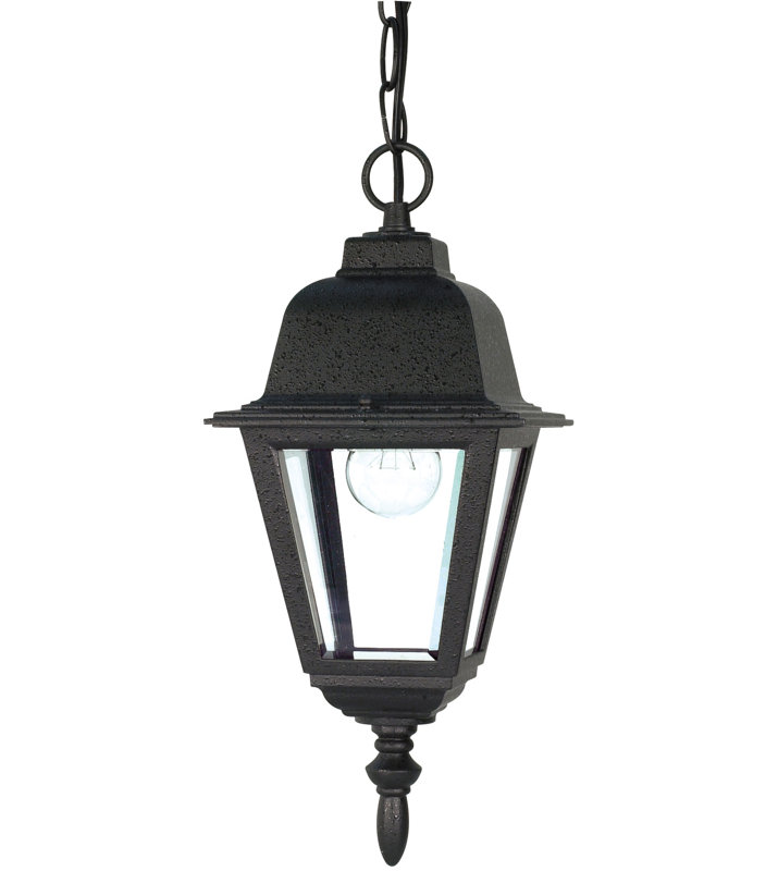 Lanterne suspendue d'extérieur à 1 ampoule H 9,5 po Monmouth, Noir texturé