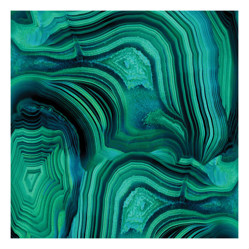 Malachite In Green And Blue by Danielle Carson - Painting on Canvas, No Frame, 45.72 cm H x 45.72 cm W x 1.91 cm D