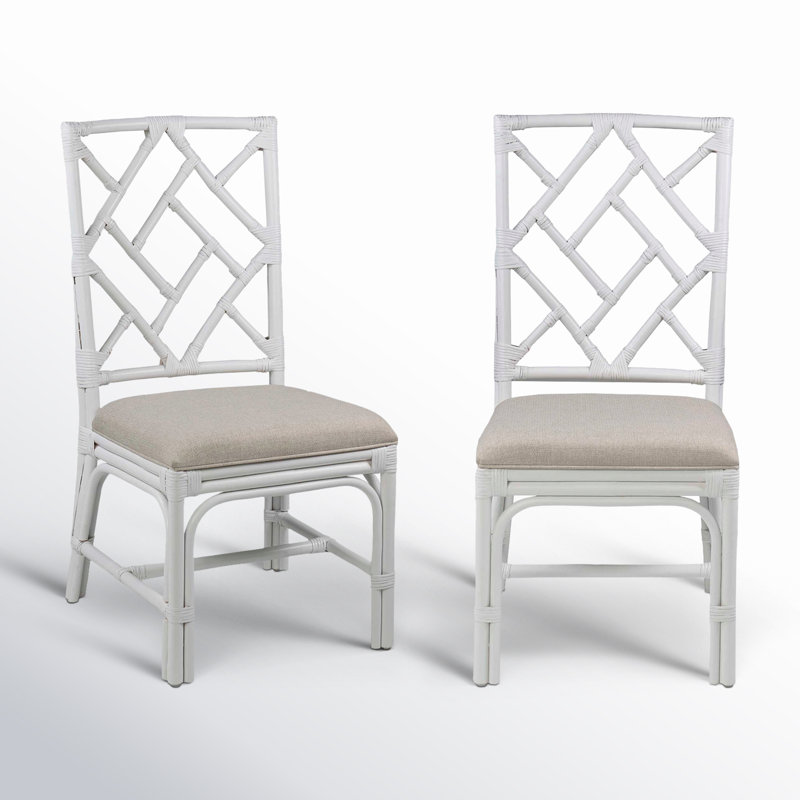 Chaise d'appoint tissée Wren, Blanc