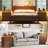 22.4"Fluted Wooden Nightstand with Charging Station and LED light,2-Drawers