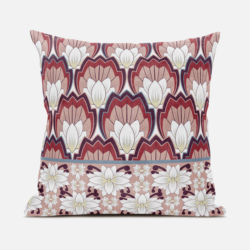 Coussin 26 x 26, Rouge / Blanc