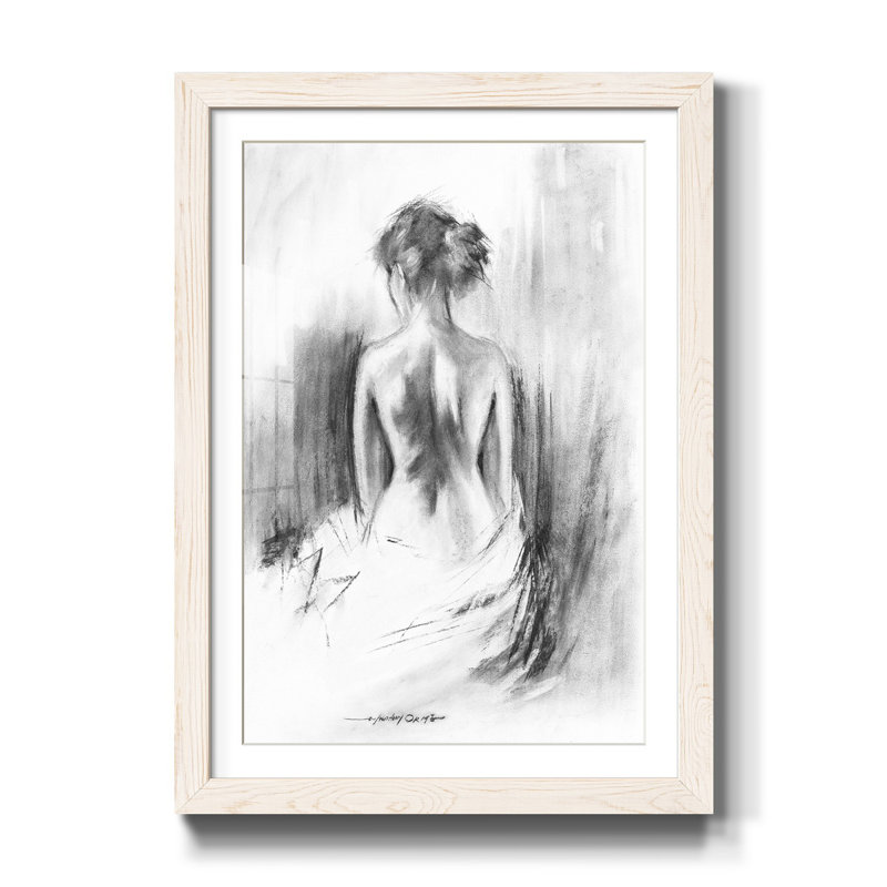 Soft Silhouette II - Cadre photo, reproduction d'art sur papier, Blanc, H 44 po x l 31 po x P 1 po