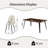 Hranislav Elegant 5 Pieces Dining Table Set 63" Rectangular Dining Table with Mid-century Modern Upholstered Chairs for Dining Room-435324788-435324787